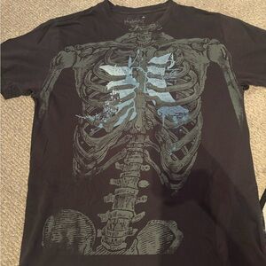 Hurley Black Tee with Skeleton Graphic